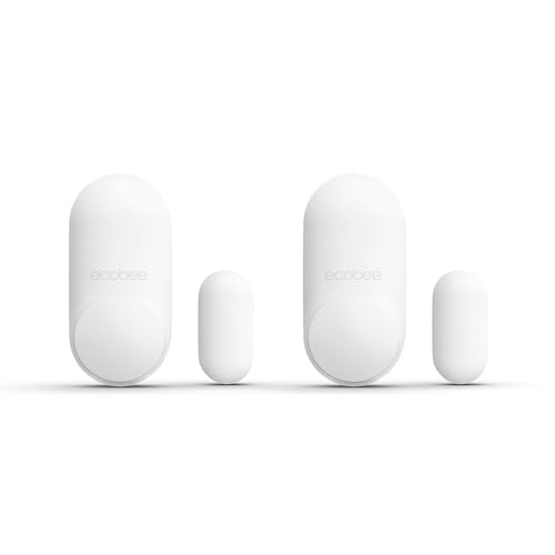 ecobee Smart Sensor for Doors & Windows 2 Pack - Wifi Contact Sensor for Home Security, Energy Savings - Compatible with Smart Thermostats - Temperature sensor, white