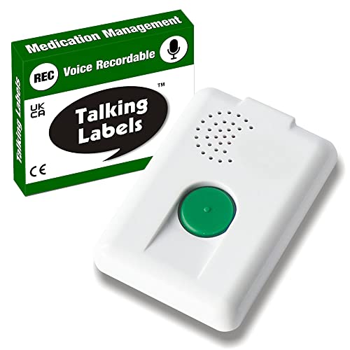 Talking Products, Talking Label for Medication Management Labelling. Voice Recordable 20 Seconds. Independent Living Aid That Provides Audible Guidance for Identifying and Taking Medications