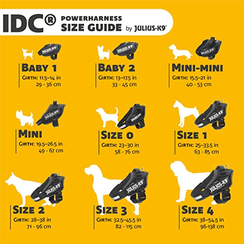 Julius-K9 IDC Harness for Blind-Guide Dogs with Aluminium Handle, Size 3, Neon