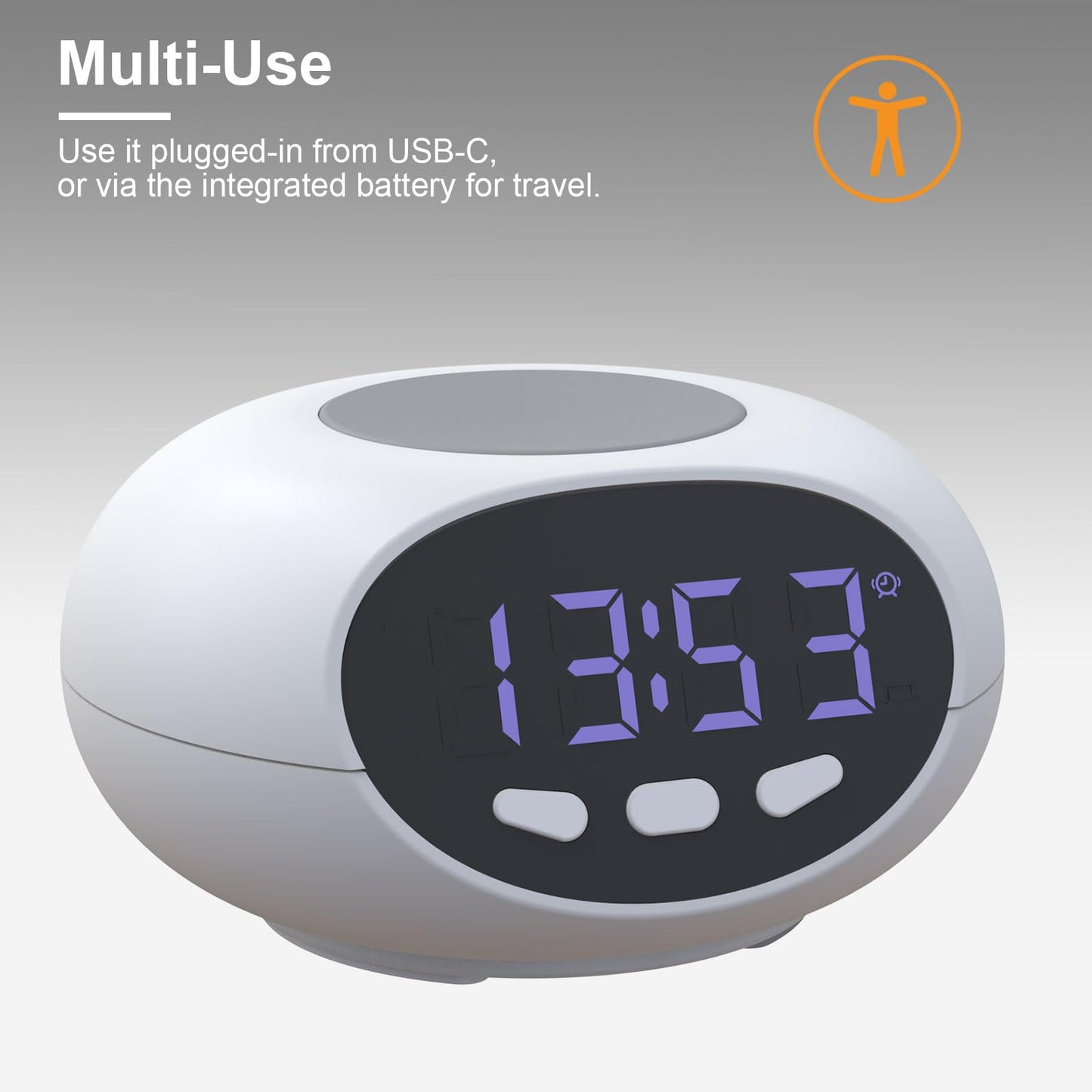 NESIGHTION Clock That can Record Reminder Messages, Elderly Clock, and Blind Alarm Clock（Black）