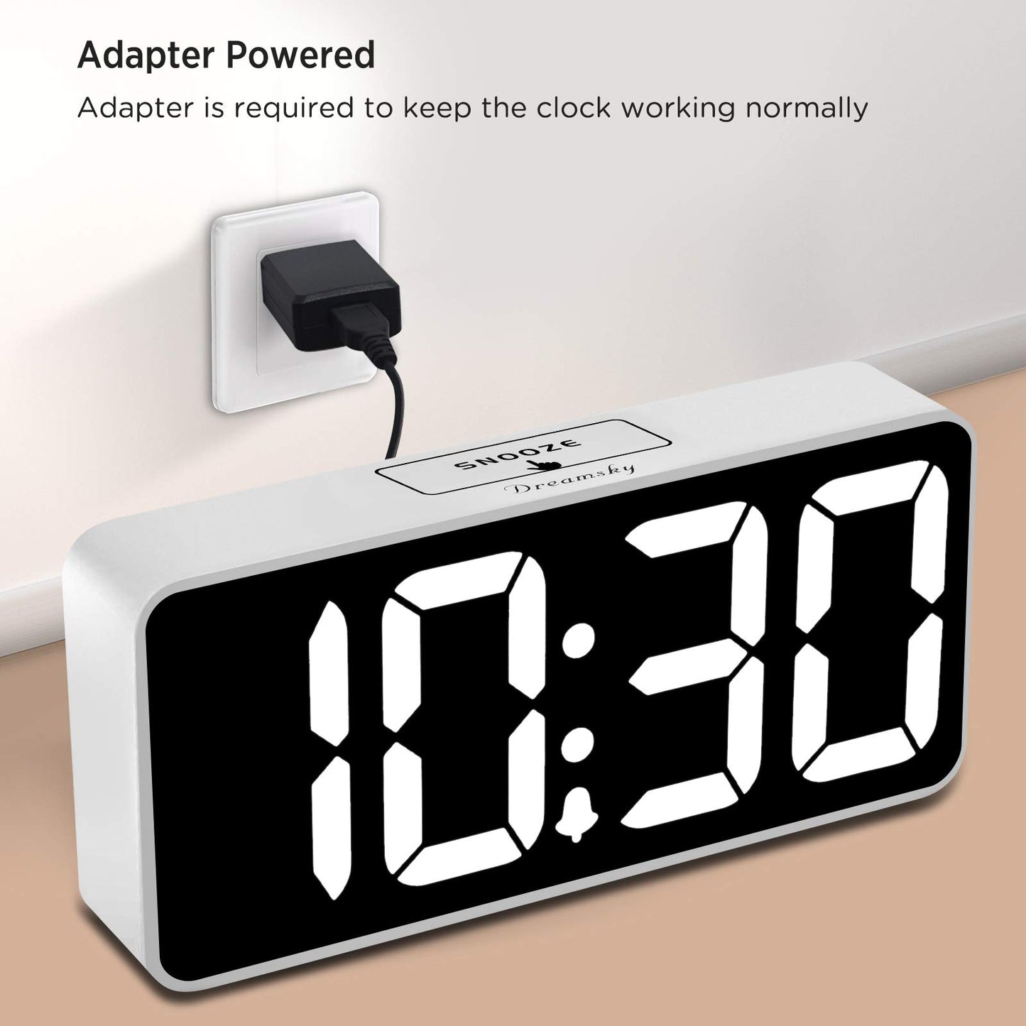 DreamSky Large Digital Alarm Clock Big Numbers for Seniors & Visually Impaired, 9 Inches Electric Clocks for Bedroom, Jumbo Display Fully Dimmable Brightness, USB Ports, Adjustable Alarm Volume
