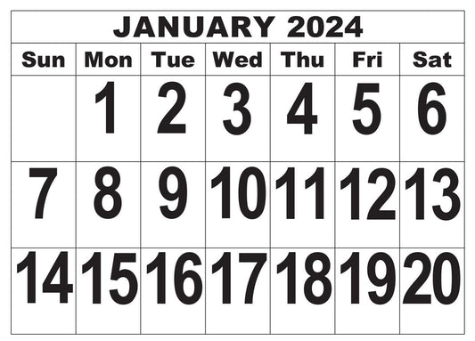 2024 Giant Print Calendar Success