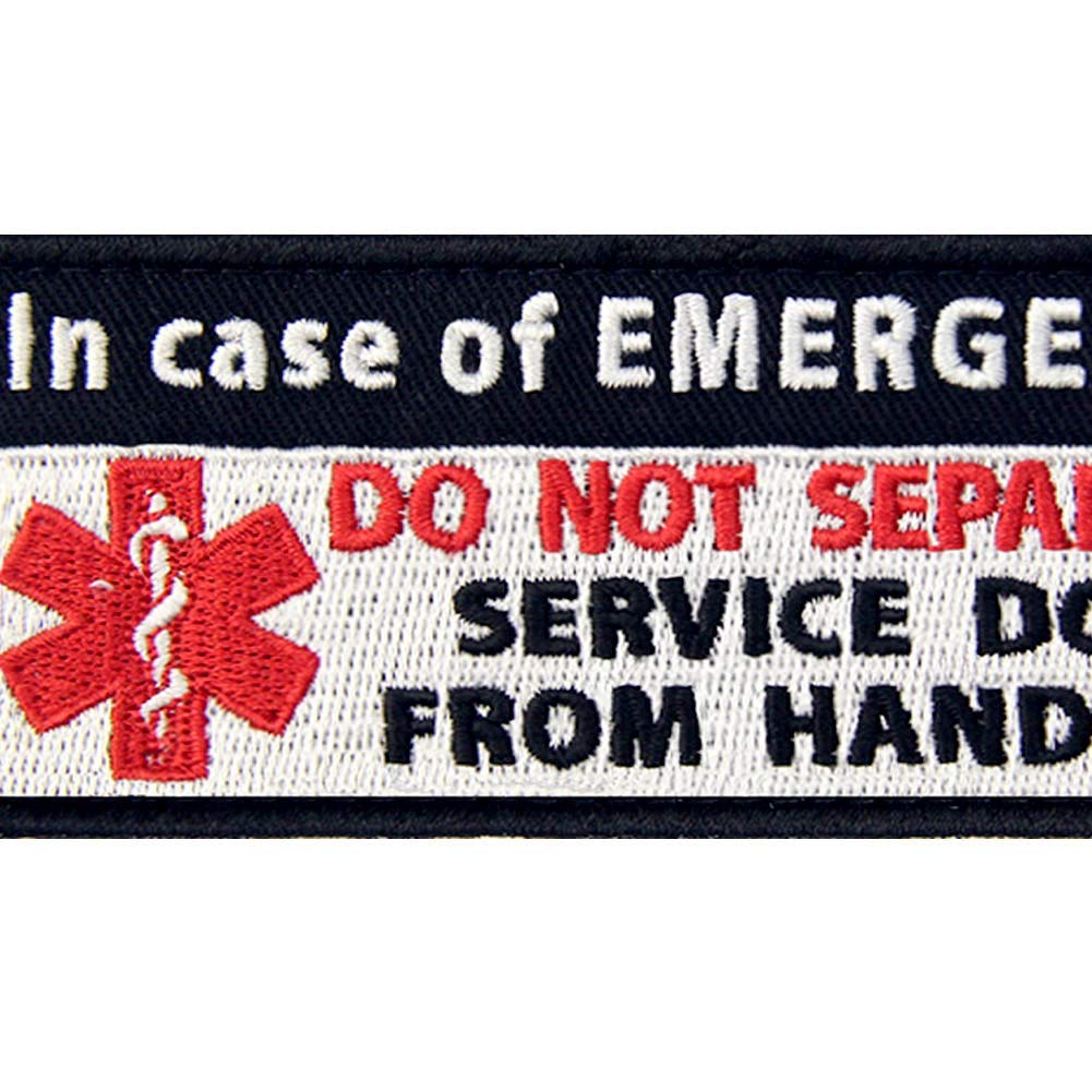 Service Dog in Case of Emergency Medic Paramedic Star of Life Vests/Harnesses Patch Embroidered Fastener Hook & Loop Emblem