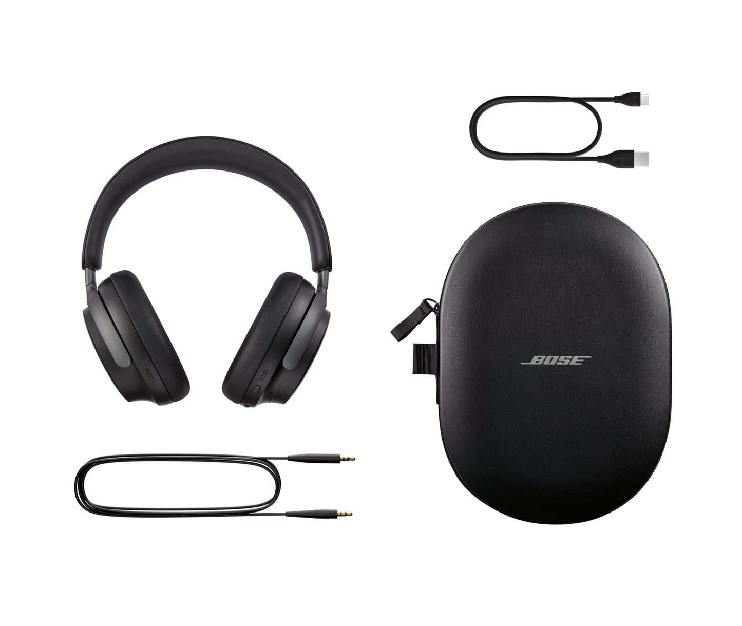 Bose QuietComfort Ultra Wireless Noise Cancelling Headphones with Spatial Audio, Over-the-Ear Headphones with Mic, Up to 24 Hours of Battery Life, Black