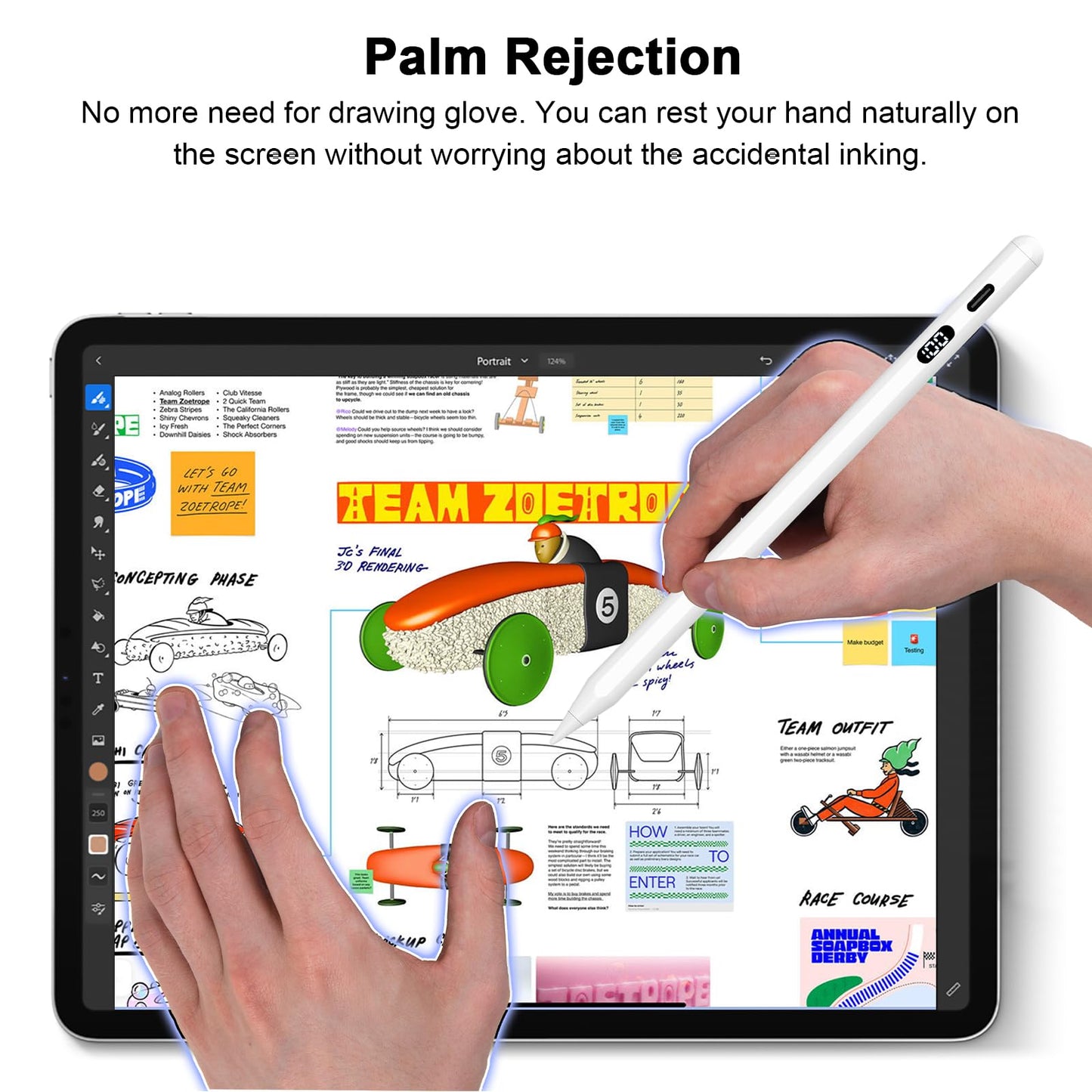 iPencil 2nd Generation, Pencil for iPad with Palm Rejection & Tilt Sensitivity, LED Power Display, Stylus Pen for iPad 6/7/8/9/10, iPad Air 3/4/5, iPad Mini 5/6, iPad Pro 11''/12.9''(2018-2024)