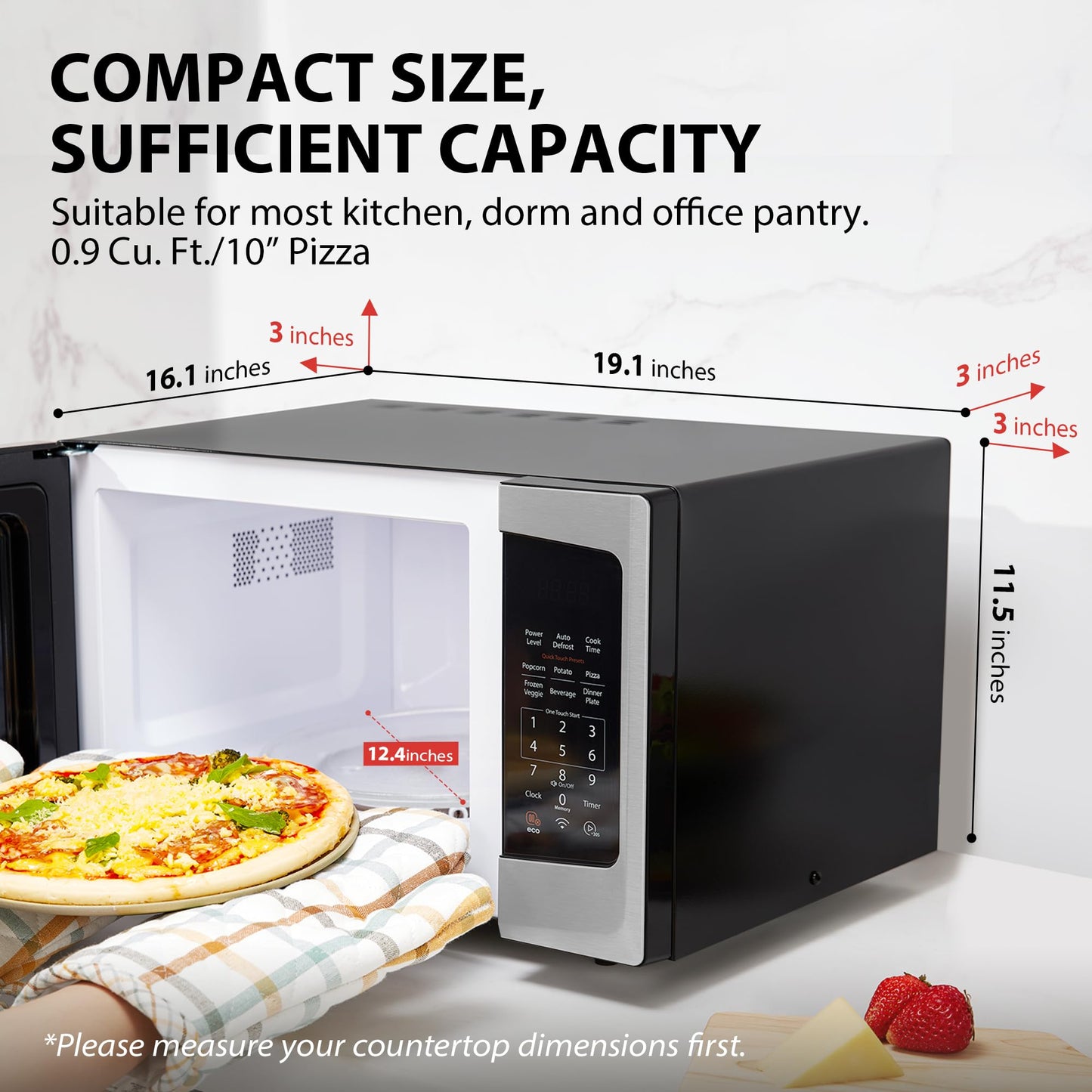 TOSHIBA ML-SEM23P(SS) Smart Countertop Microwave, Voice Control with Alexa, Free Recipes in APP, Kitchen Essentials, Mute Function & ECO Mode, 900W, 0.9 Cu Ft, With 10.6" Turntable, Stainless Steel