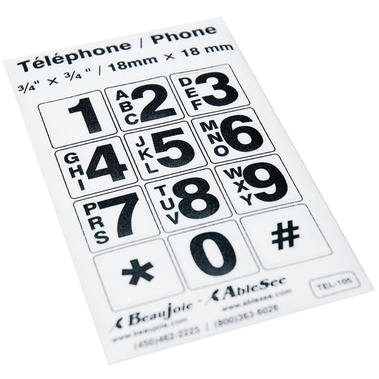 Telephone Stickers - Black on White - Alphanumeric Success