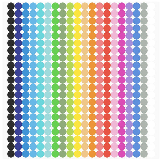 6720 PCS Small Dot Stickers Round Color Coding Labels Circle Dot Stickers Label Sticker in 20 Colors for Office,Classroom