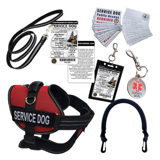 ActiveDogs Full Service Dog Kit - Small Red - Service Dog Vest Harness with Handle, Service Dog ID, ID Holder, ADA Service Dog Cards, Medical Alert Keychain, Service Dog Leash & Service Dog Patches Success Active Submit Title